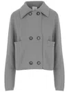 Allude Sophisticated Wool And Cashmere Jacket With Double-breasted Closure In Gray