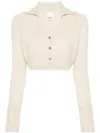 Allude Spread-collar Cashmere Cardigan In Neutrals