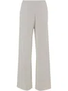 Allude White Cotton Blend Pants In Weiss