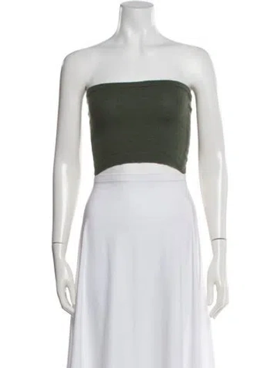 Pre-owned Allude Strapless Crop Top In Green
