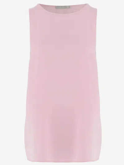 Allude Round-neck Sleeveless Tank Top In Neutral