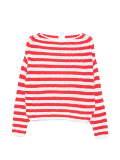 Allude Striped Boat-neck Sweater In Multi