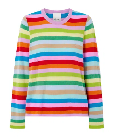 Allude Striped Cashmere Sweater In Multi