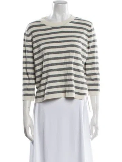 Pre-owned Allude Striped Crew Neck Sweater In Multi
