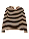 Allude Striped-pattern Sweater In Brown