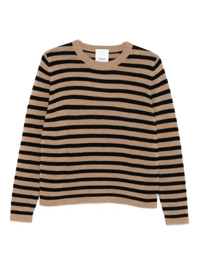 Allude Striped-pattern Sweater In Brown