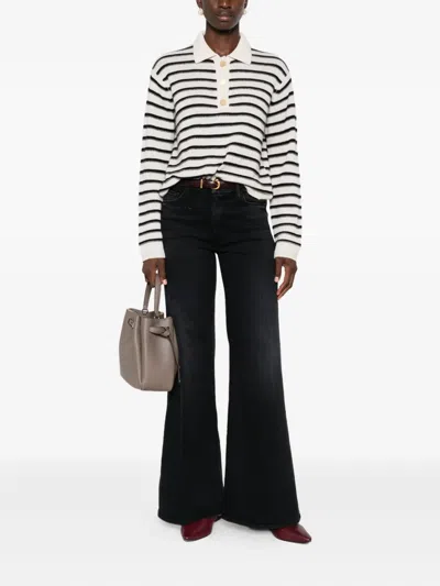 Allude Striped Polo Shirt In Neutral