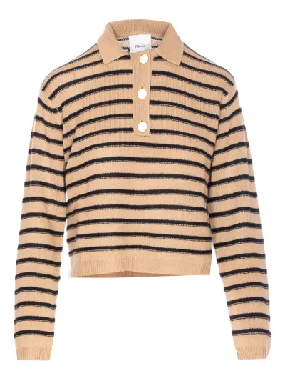 Allude Striped Sweater In Neutral