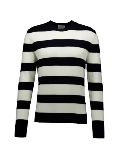 Allude Striped Sweater In Black
