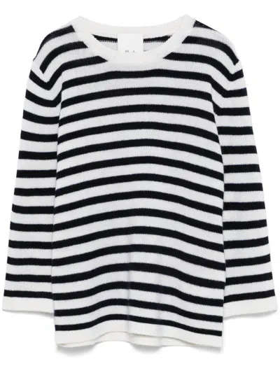 Allude Striped Sweater In Blue