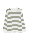 Allude Horizontal-stripe Sweater In Gray