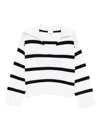 Allude Striped Sweater In White