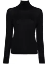 Allude Black Wool Turtleneck