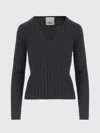 Allude Wool Sweater With Striped Pattern In Gray