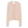 Allude Bow-detail Cashmere Cardigan In Neutral