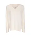 Allude Suéter Con Cuello De Pico - Blanco In White
