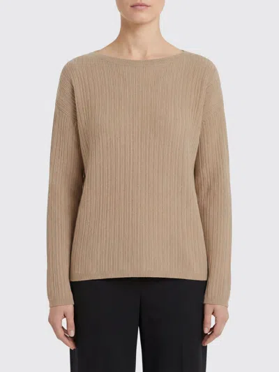 Allude Ribbed Cashmere Sweater In Brown