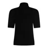 Allude Short-sleeve Turtleneck Sweater In Black