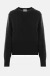 Allude Ribbed Crew-neck Cashmere Sweater In Black