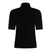 Allude Short-sleeve Turtleneck Sweater In Black