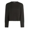 Allude Cropped Black Sweater With Relaxed Fit In Black
