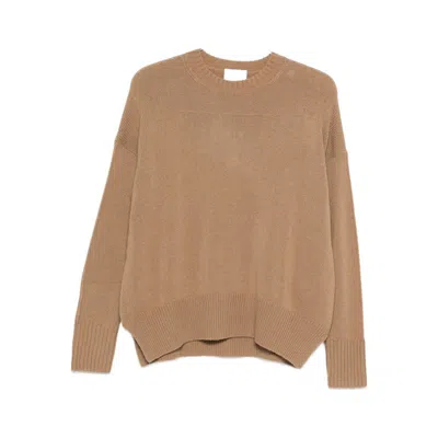 Allude Crew-neck Cashmere Sweater In Brown