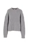 Allude Cable-knit Crew-neck Sweater In Gray