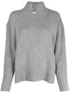 Allude Fine-knit Roll-neck Jumper In Grey