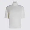 Allude Turtleneck Short-sleeve Sweater In White