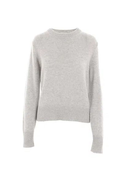 Allude Ribbed-knit Sweater In Light Grey