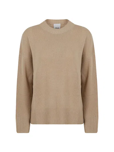 Allude Cashmere Crewneck Sweater In Brown