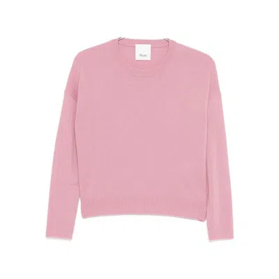 Allude Round-neck Cashmere Sweater In Pink