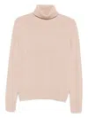 Allude Beige Turtleneck Sweater In Pink