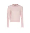 Allude Round-neck Long-sleeve Sweater In Pink