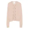Allude Bow-detail Cashmere Cardigan In Pink