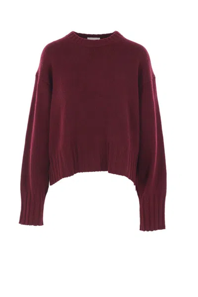Allude Sweaters In Burgundy