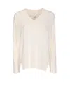 Allude Suéter Con Cuello De Pico - Blanco In White