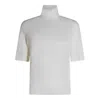 Allude Turtleneck Short-sleeve Sweater In White