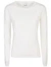 Allude Round Neck Sweater In White