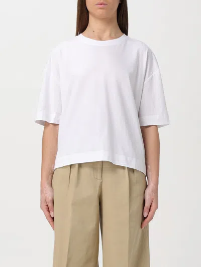 Allude Boat-neck Cotton T-shirt In White