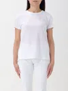 Allude Round-neck Short-sleeve T-shirt In White