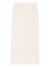 Allude Textured Frayed-hem Midi Skirt In Neutral
