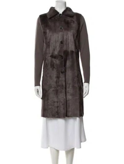 Pre-owned Allude Trench Coat In Brown