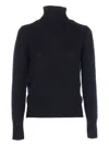 Allude Turtleneck Cashmere Sweater In Black