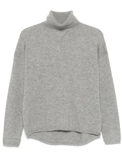 Allude Turtleneck Cashmere Sweater In Grey