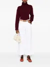 Allude Turtleneck Cropped Sweater In Burgundy
