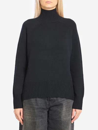 Allude Turtleneck In Wool And Cashmere In Black
