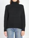 Allude Turtleneck In Wool And Cashmere In Black