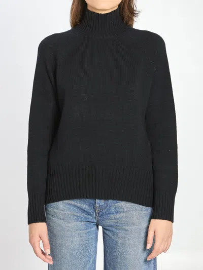 Allude Turtleneck In Wool And Cashmere In Black