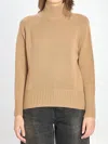 Allude Turtleneck In Wool And Cashmere In Brown